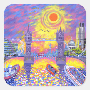 Sticker Carré Coucher du soleil : Piscine de Londres 2013