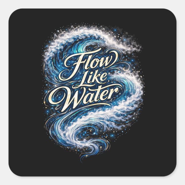 Sticker Carré Couler comme l'eau (Devant)