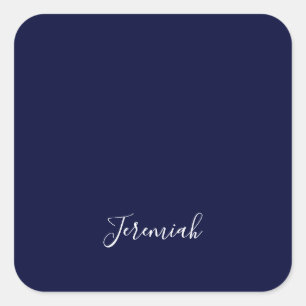 Sticker Carré Couleur bleu marine Calligraphie moderne simple pr