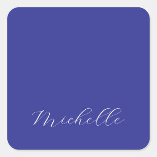 Sticker Carré Couleur bleu profond calligraphie simple moderne p