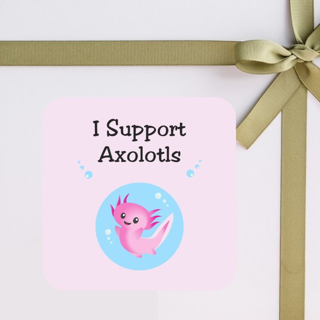 Sticker Carré Couleur claire pour Axolotls mou violet I (Créateur téléchargé)