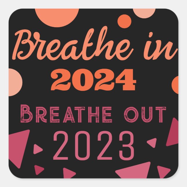 Sticker Carré Couleur de l'année respirer en 2024 2023 Nouvel An (Devant)