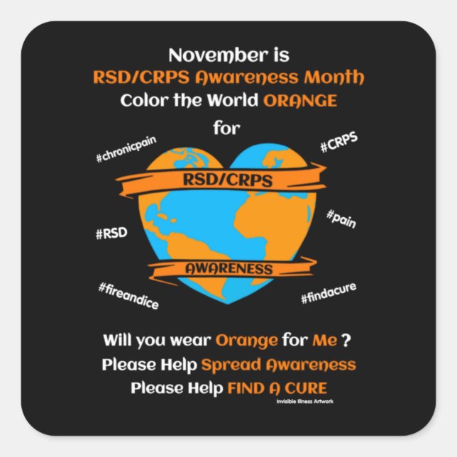 Sticker Carré Couleur de l'orange du monde...RSD/CRPS (Devant)