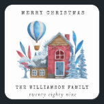 Sticker Carré COULEUR D'EAU vintage FESTIVE CHRISTMAS VILLAGE MA<br><div class="desc">Insufflez vos salutations de vacances avec le charme nostalgique en utilisant cette vintage aquarelle festive maison de village de Noël autocollant carré de maison. Ajouté à vos cartes, enveloppes ou cadeaux, cet autocollant présente une scène pittoresque et pittoresque du village évoquant la chaleur et la joie de la saison. Apportez...</div>