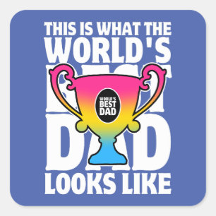 Sticker Carré Couleur du drapeau transexuel du meilleur papa du 