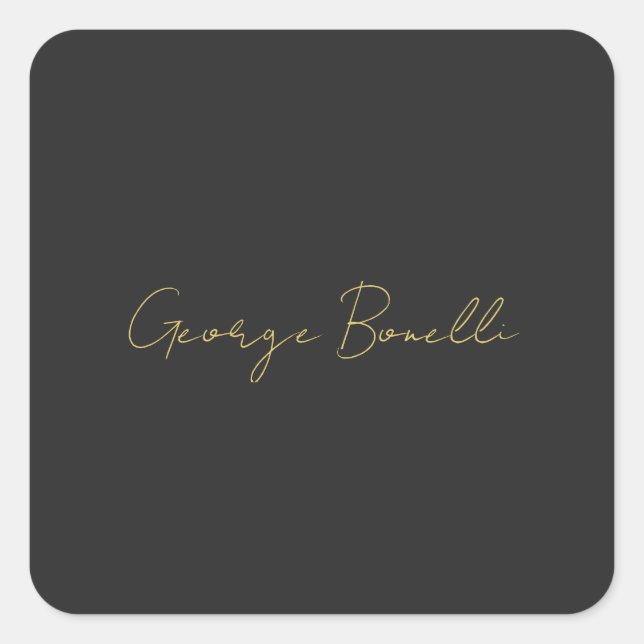 Sticker Carré Couleur or gris classique Personnaliser personnell (Devant)