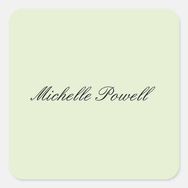 Sticker Carré Couleur Pastel Clair Moderne Script Tendance (Devant)