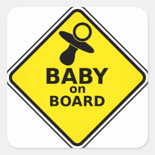 Sticker Carré Couleur personnalisée Baby sur le bord Pacificateu