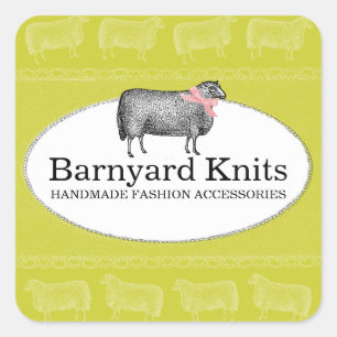 Sticker Carré Couleur personnalisée laine de mouton tricot croch
