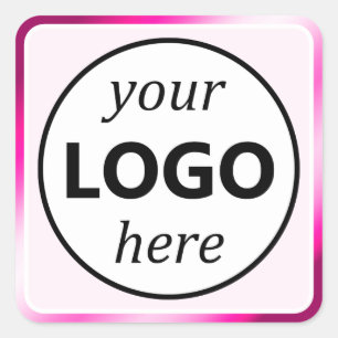 Sticker Carré Couleur rose brillante de luxe Gradient votre logo
