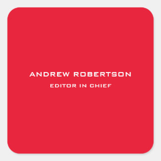 Sticker Carré Couleur rouge clair élégant minimaliste simple