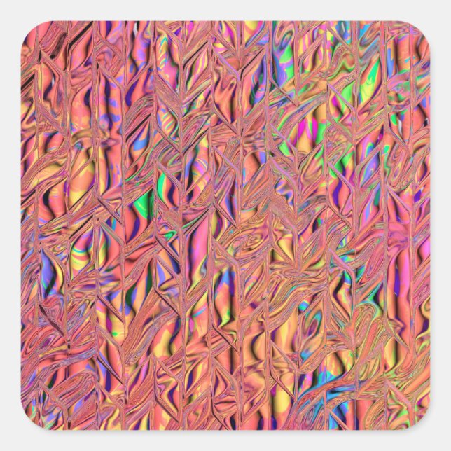 Sticker Carré Couleurs arc-en-ciel (Devant)