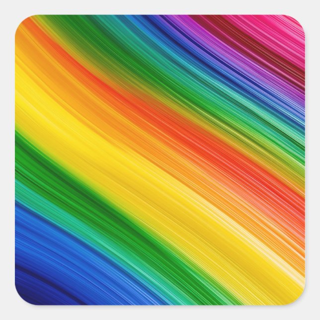 Sticker Carré Couleurs arc-en-ciel vives (Devant)
