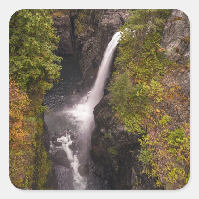 Sticker Carré Couleurs Automnes À Elk Falls (Devant)