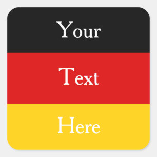 Sticker Carré Couleurs du drapeau allemand Noir Rouge Or personn