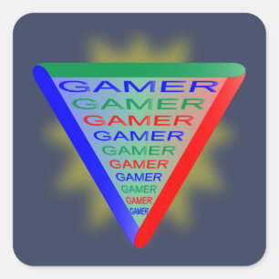 Sticker Carré Couleurs du système de jeu Gamer 3 Ultimate RVB
