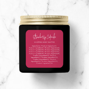 Sticker Carré Couleurs personnalisées Script minimaliste Ingrédi