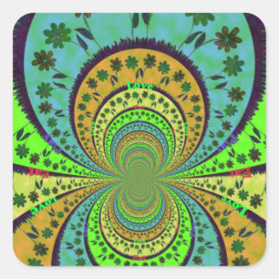 Sticker Carré Couleurs traditionnelles africaines Kaleidoscope A