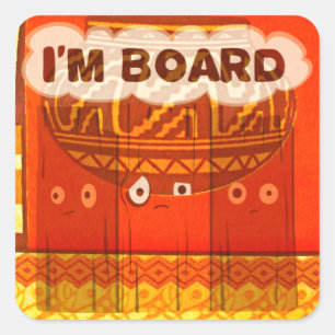 Sticker Carré Couleurs traditionnelles d'Afrique rouge dorée Imp