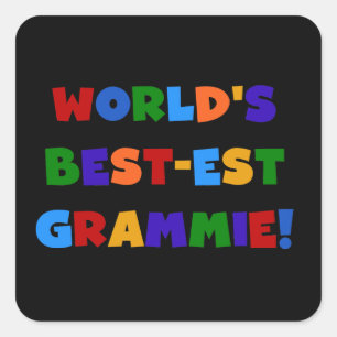 Sticker Carré Couleurs vives les meilleurs cadeaux Grammie du mo