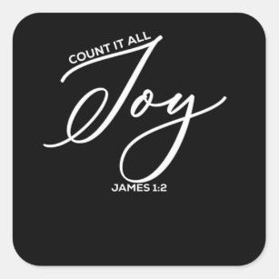 Sticker Carré Count It All Joy - James 1:2 Bible