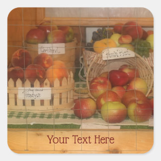 Sticker Carré Country Fair Fruit Harvest personnalisée