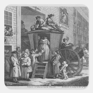 Sticker Carré Country Inn Yard, 1747