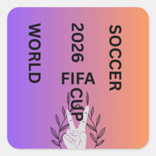 STICKER CARRÉ COUPE DU MONDE DE FOOTBALL 2026