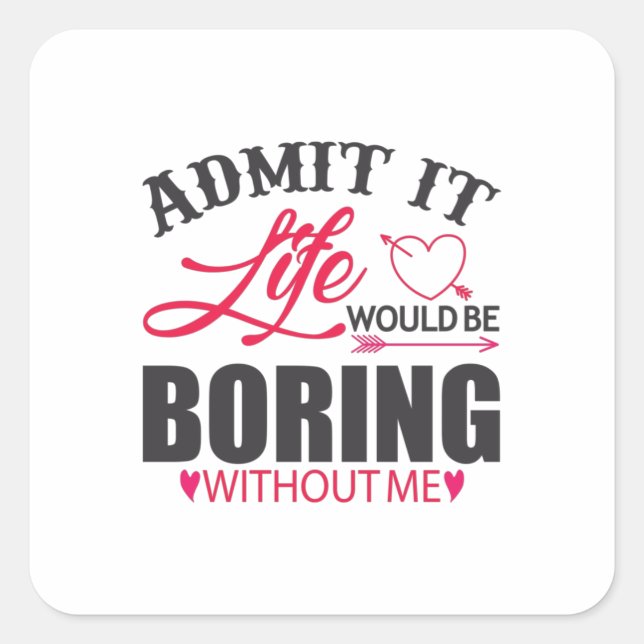 Sticker Carré Couple Art Admet It Life (Devant)