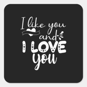 Sticker Carré Couple Art Je T'Aime Et Je T'Aime