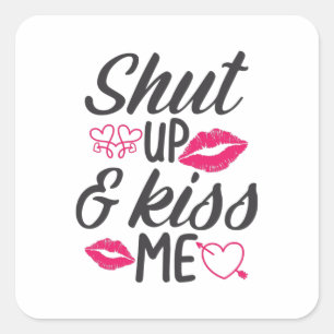 Sticker Carré Couple Cadeau Kiss Me