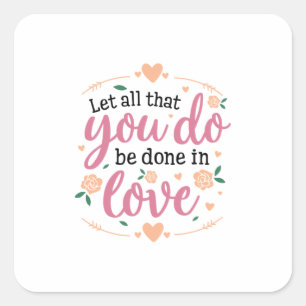 Sticker Carré Couple Cadeau Let's All That You Do
