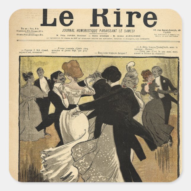 Sticker Carré Couples dansants (Devant)