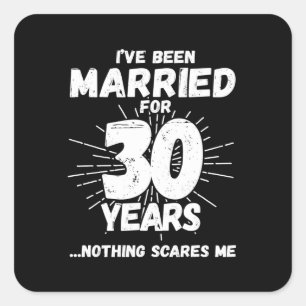 Sticker Carré Couples Mariés 30 Ans Drôle 30e Anniversaire