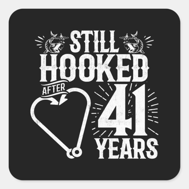 Sticker Carré Couples mariés 41 ans à l'occasion du 41e annivers (Devant)