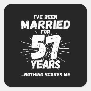 Sticker Carré Couples Mariés 57 Ans Drôle 57e Anniversaire de Ma