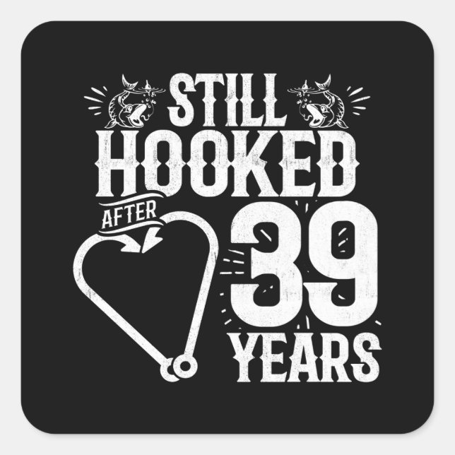 Sticker Carré Couples mariés à 39e anniversaire mariés 39 ans (Devant)