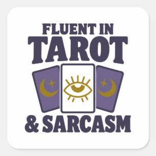 Sticker Carré Courante en citation de sarcasme de tarot humour d