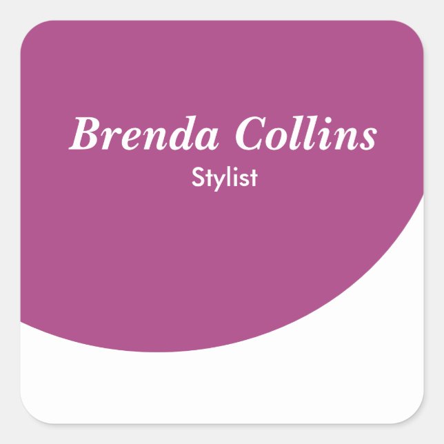 Sticker Carré Courbe violette et blanc (Devant)