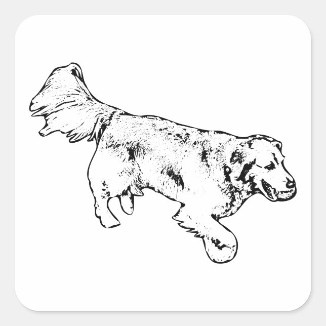 Sticker Carré Coureur encrée avec lueur de récolte (Devant)