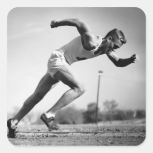 Sticker Carré Coureur masculin