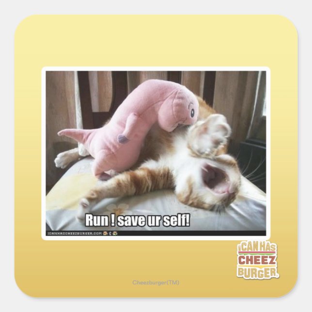 Sticker Carré Courez ! Sauvez-vous ! (Devant)