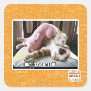 Sticker Carré Courez ! Sauvez-vous !