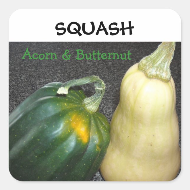 Sticker Carré Courge d'hiver (Devant)