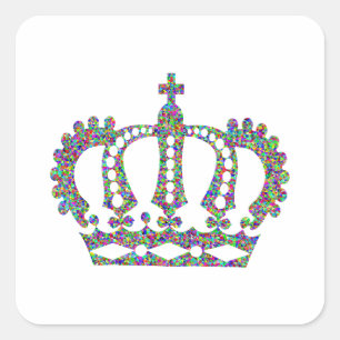 Sticker Carré Couronne royale en motif