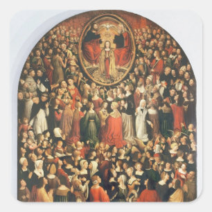 Sticker Carré Couronnement de la Vierge, 1513 (huile sur le
