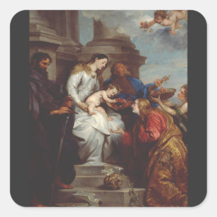 Sticker Carré Couronnement de sainte Rosalie par Antoine van Dyc