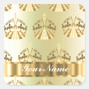 Sticker Carré Couronnes d'or