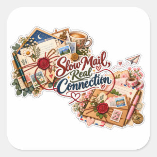 Sticker Carré Courrier Lent Véritable Lien