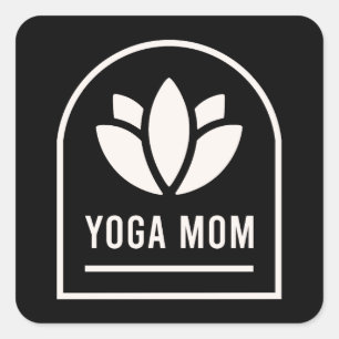 Sticker Carré Cours de groupe de mamans yogi yoga